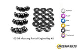 Ford Mustang (2005-2009) Titanium Dress Up Bolts Partial Engine Bay Kit - DressUpBolts.com