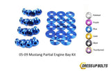 Ford Mustang (2005-2009) Titanium Dress Up Bolts Partial Engine Bay Kit - DressUpBolts.com