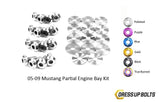 Ford Mustang (2005-2009) Titanium Dress Up Bolts Partial Engine Bay Kit - DressUpBolts.com