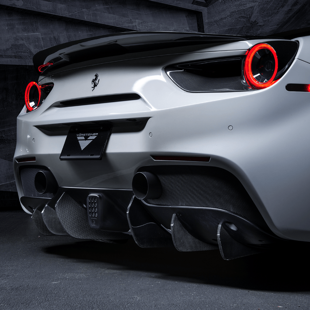 Ferrari 488 Diavolo Carbon Fiber Rear Diffuser Fins (set of 6)