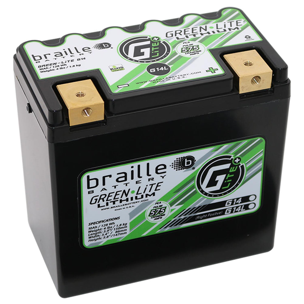 G14L - GreenLite Powersports Lithium Battery (Right Positive)