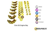 Honda Civic EG (1992-1995) Titanium Dress Up Bolts Full Engine Bay Kit - DressUpBolts.com
