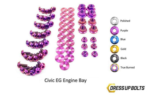 Honda Civic EG (1992-1995) Titanium Dress Up Bolts Full Engine Bay Kit