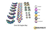 Honda Civic EG (1992-1995) Titanium Dress Up Bolts Full Engine Bay Kit - DressUpBolts.com