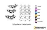 Honda Civic EG (1992-1995) Titanium Dress Up Bolts Partial Engine Bay Kit - DressUpBolts.com