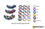 Honda Civic EG (1992-1995) Titanium Dress Up Bolts Partial Engine Bay Kit - DressUpBolts.com