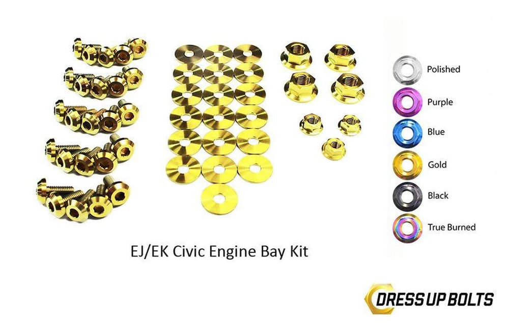 Honda Civic EK/EJ (1996-2000) Titanium Ti Dress Up Bolts Engine Bay Kit - DressUpBolts.com