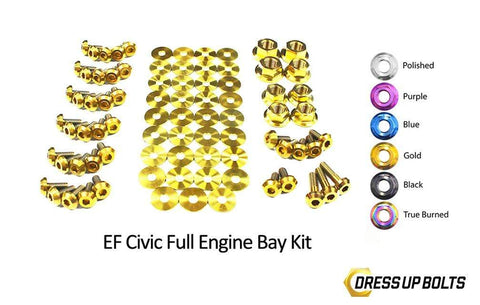 Dress Up Bolts Stage 2 Titanium Hardware Engine Bay Kit - Honda Civic EF (1988-1991)