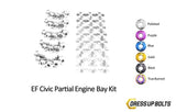 Honda Civic EF (1988-1991) Titanium Dress Up Bolts Partial Engine Bay Kit - DressUpBolts.com