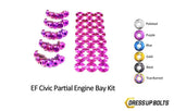 Honda Civic EF (1988-1991) Titanium Dress Up Bolts Partial Engine Bay Kit - DressUpBolts.com