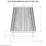 HPS Performance Air Filter 6" ID, 6" Element Length, 7" Overall Length