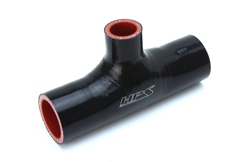 Silicone Tee Hose Adapter,High Temp 4-ply Reinforced,1-5/8" ID,Black