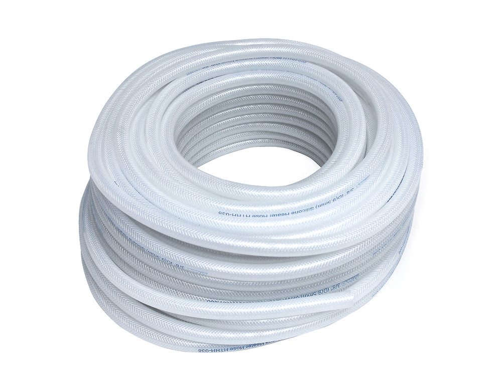 Silicone Heater Hose Tubing,High Temp Reinforced,1/4" ID,25 Feet roll,Clear