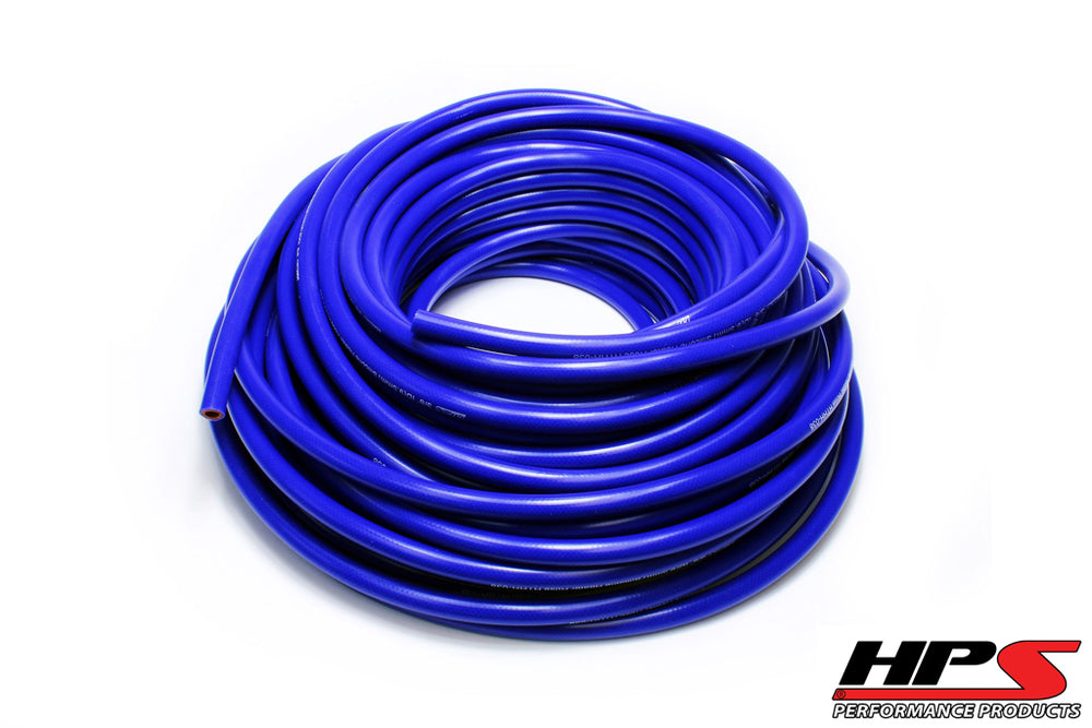 Silicone Heater Hose Tubing,High Temp Reinforced,1/2" ID,100 Feet Roll,Blue
