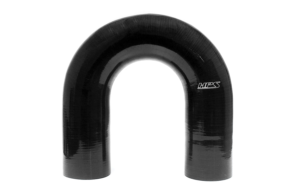 Silicone 180 Degree U Bend Elbow Hose,High Temp 4-ply Reinforced,2" ID,Black