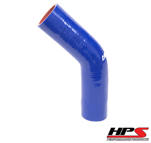 Silicone 45 Degree Elbow Hose,High Temp 4-ply Reinforced,7/8" ID,10" Leg,Blue
