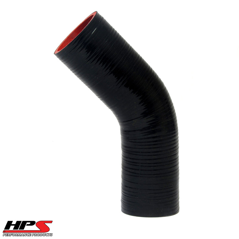Silicone 45 Degree Elbow Coupler Hose,High Temp 4-ply Reinforced,3-1/8" ID,Black