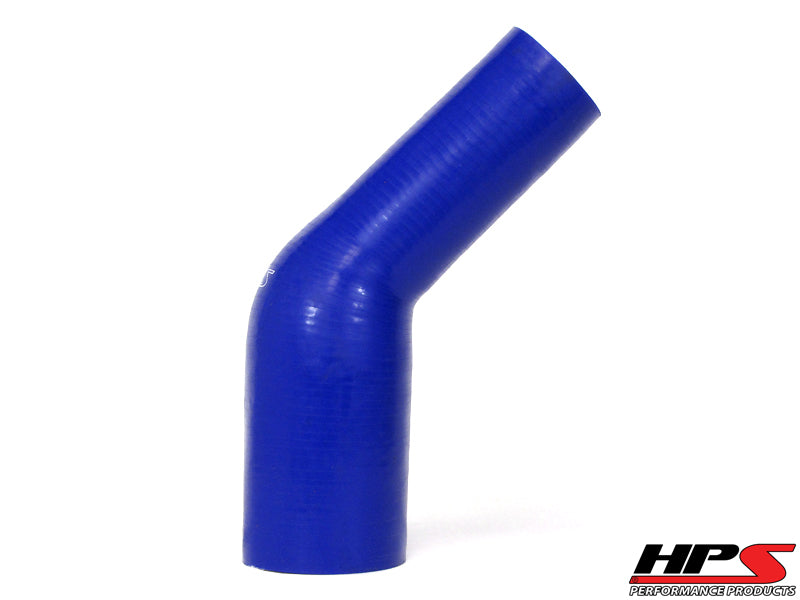 Silicone 45 Degree Elbow Hose,High Temp 4-ply Reinforced,3-1/4" - 3-1/2" ID,Blue