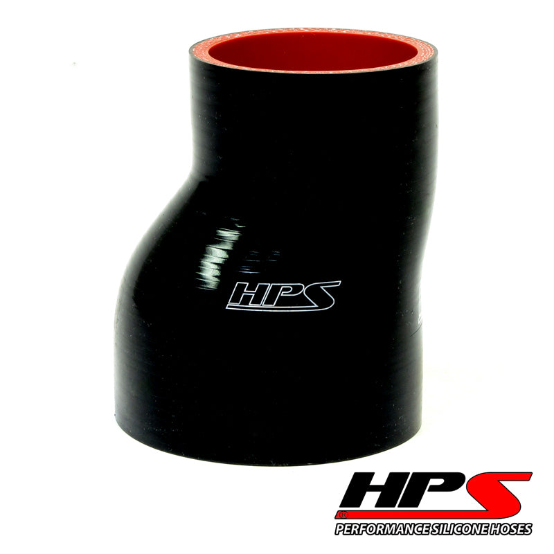 Silicone Offset Reducer Hose,High Temp Reinforced,1-1/2" - 2" ID,3" Long,Black