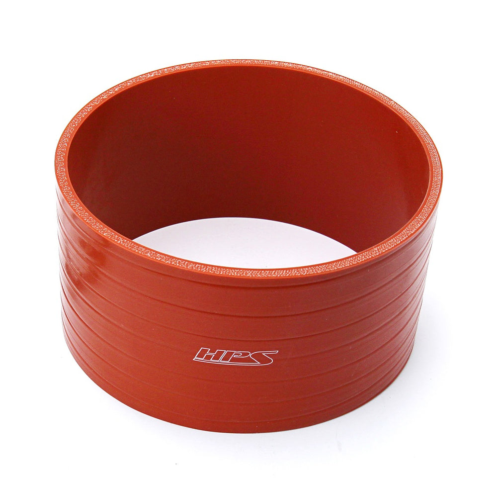 Silicone Coupler Hose,Ultra High Temp 4-ply Reinforced,4" ID,4" Long,Orange