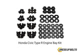 Honda Civic Type R (2017-2019) Titanium Dress Up Bolt Full Engine Bay Kit - DressUpBolts.com