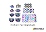 Honda Civic Type R (2017-2019) Titanium Dress Up Bolt Full Engine Bay Kit - DressUpBolts.com