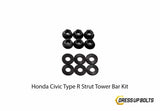 Honda Civic Type R (2017-2019) Titanium Dress Up Bolt Strut Tower Bar Kit - DressUpBolts.com