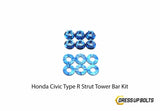Honda Civic Type R (2017-2019) Titanium Dress Up Bolt Strut Tower Bar Kit - DressUpBolts.com