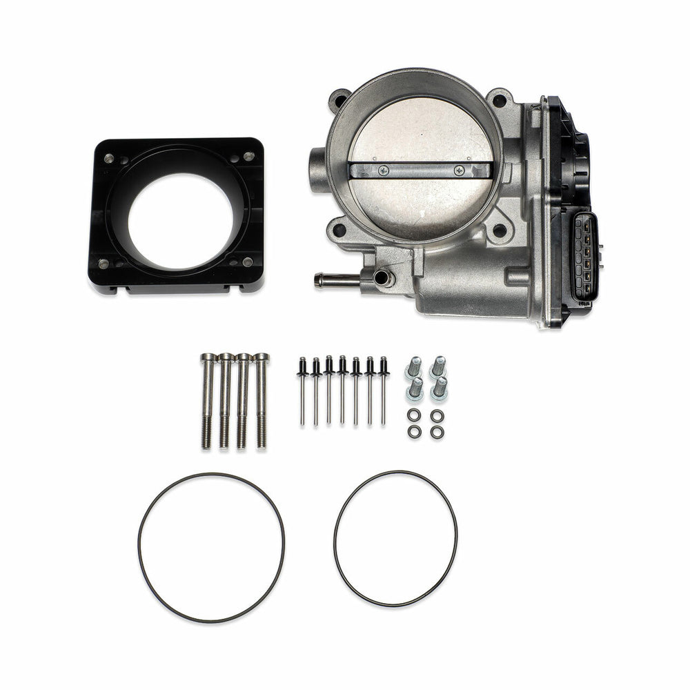 Big Bore 76mm Throttle Body & Adapter Pkg for OEM STI/Cosworth Intake; Black - IAG-AFD-2023BK