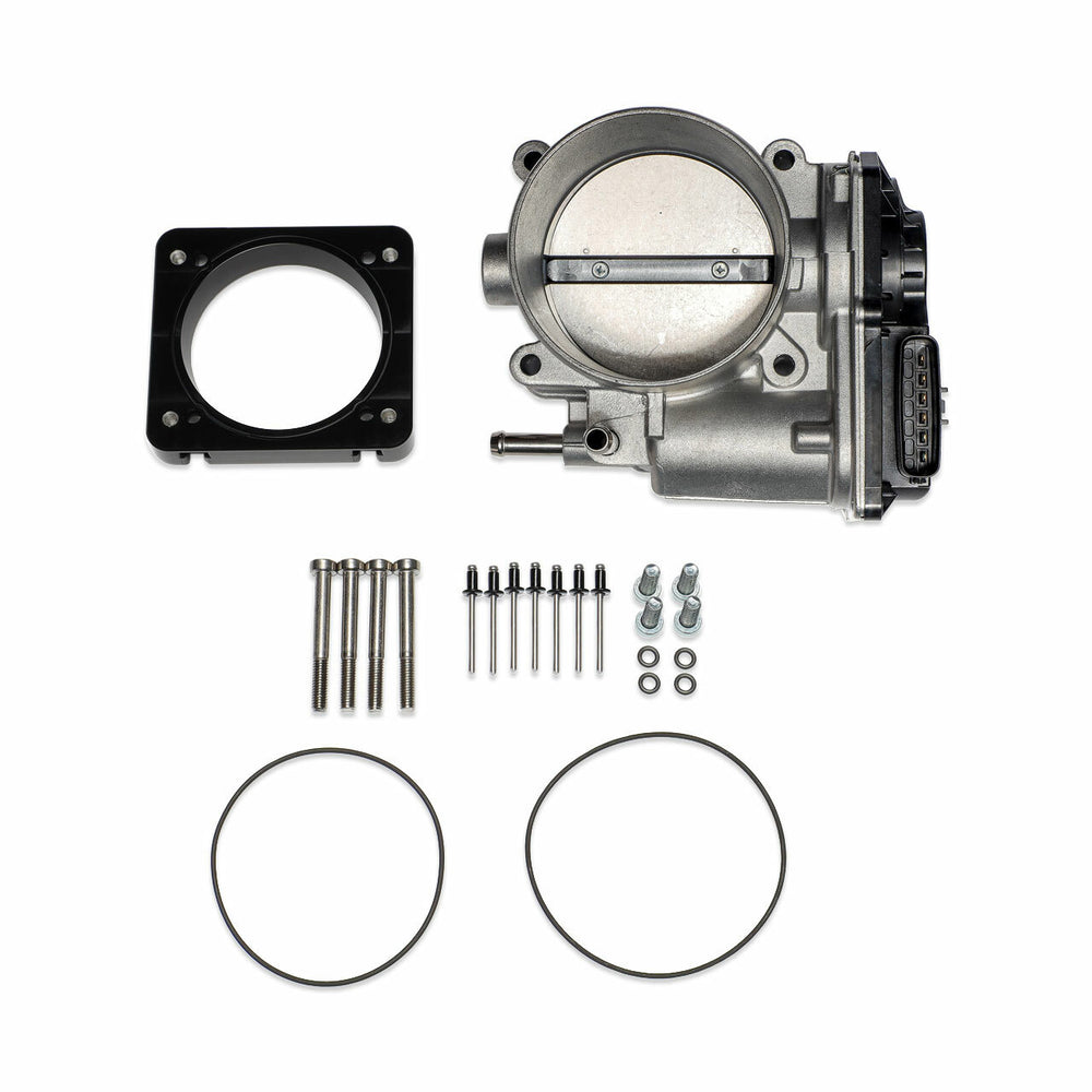 Big Bore 76mm Throttle Body & Adapter for Process West Intake; Black - IAG-AFD-2024BK