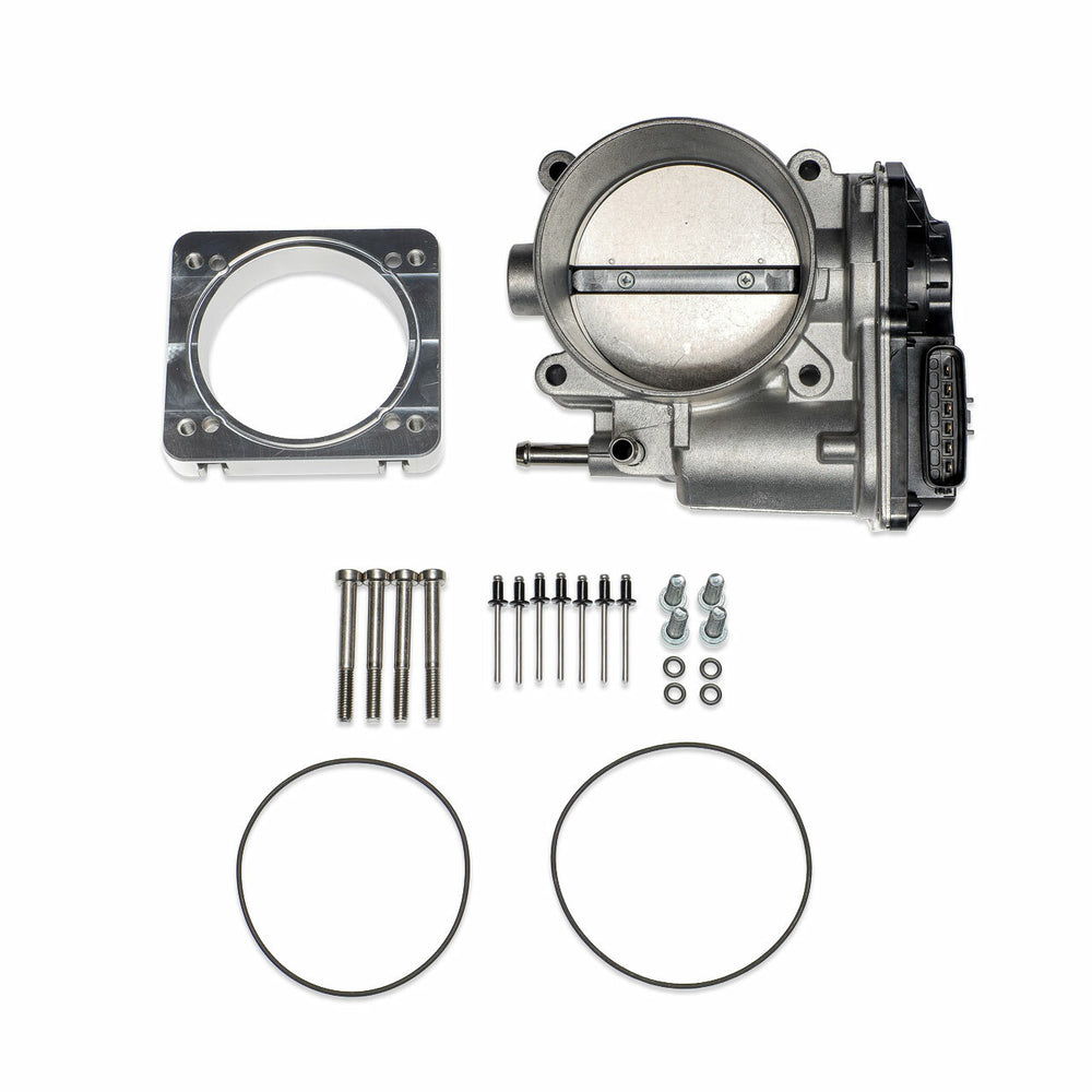 Big Bore 76mm Throttle Body and Adapter for Process West Intake; Silver - IAG-AFD-2024SL