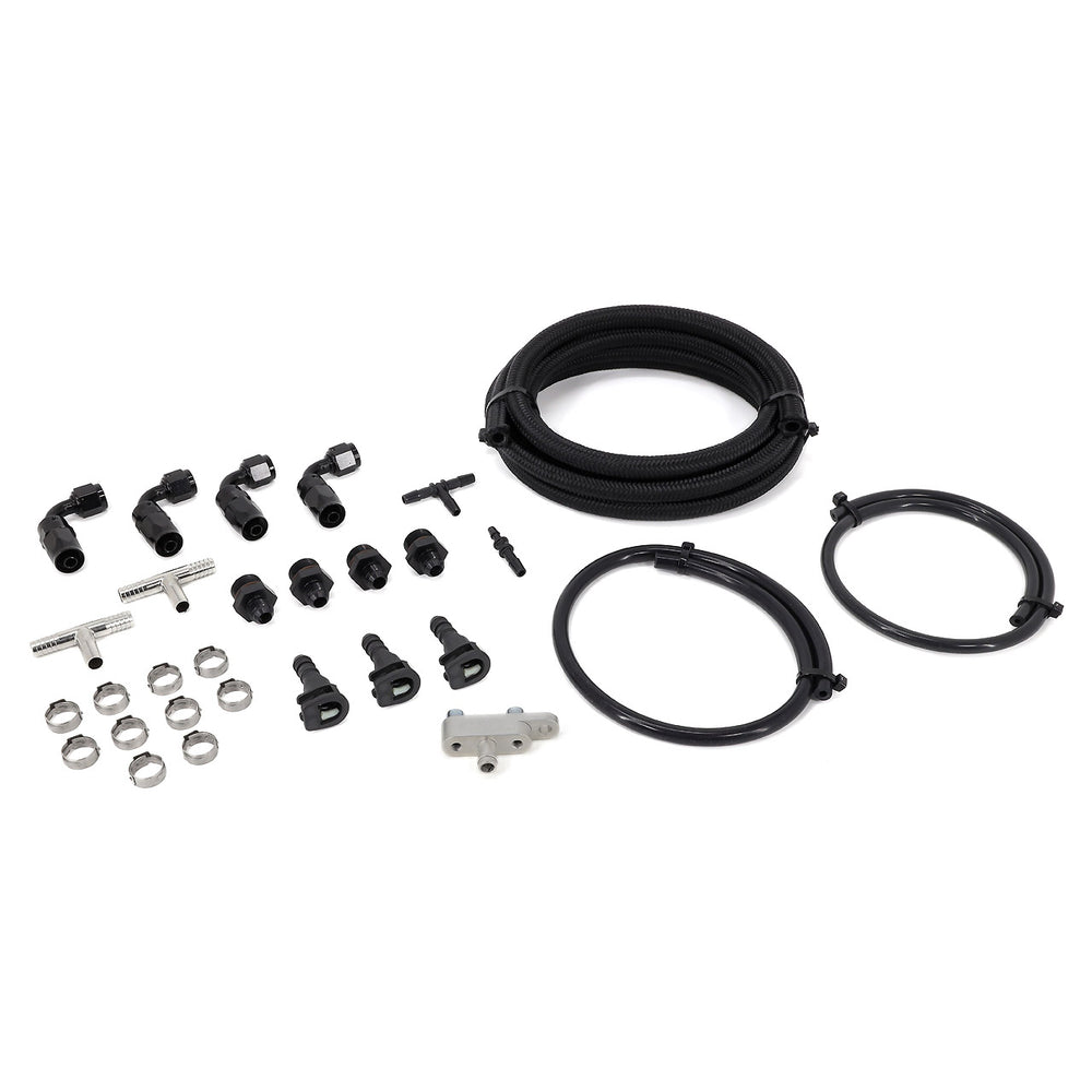 Braided Fuel Line & Fitting Kit for Top Feed Fuel Rails & OEM FPR - IAG-AFD-2200-2