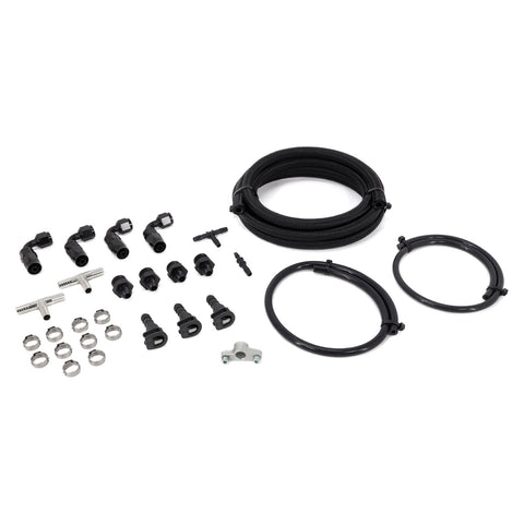 Braided Fuel Line & Fitting Kit for Top Feed Fuel Rails & OEM FPR - IAG-AFD-2200-4