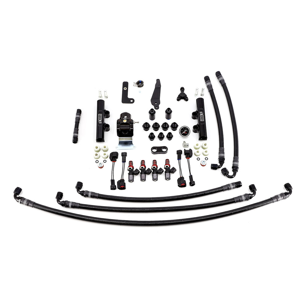 PTFE Fuel System Kit with Injectors, Lines, FPR, Fuel Rails (Black/1300cc) - IAG-AFD-2601BK