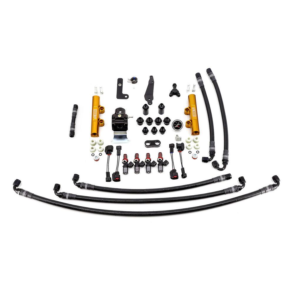 PTFE Fuel System Kit with Injectors, Lines, FPR, Fuel Rails (Gold/1300cc) - IAG-AFD-2601GD