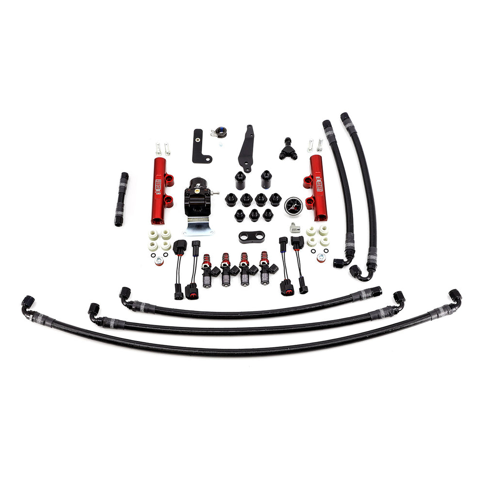 PTFE Fuel System Kit with Injectors, Lines, FPR, Fuel Rails (Red/1300cc) - IAG-AFD-2601RD