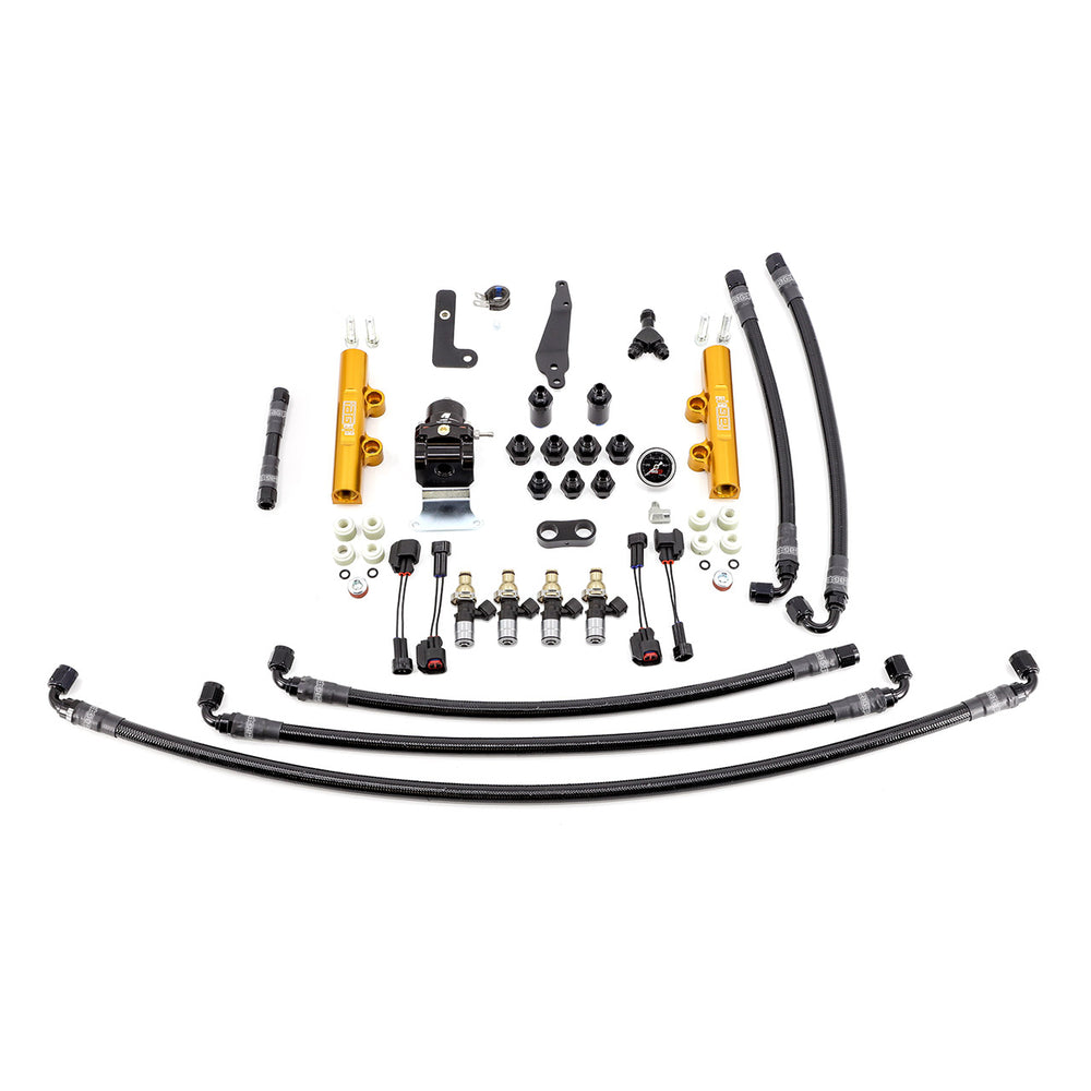 PTFE Fuel System Kit with Injectors, Lines, FPR, Fuel Rails (Gold/2600cc) - IAG-AFD-2603.1GD