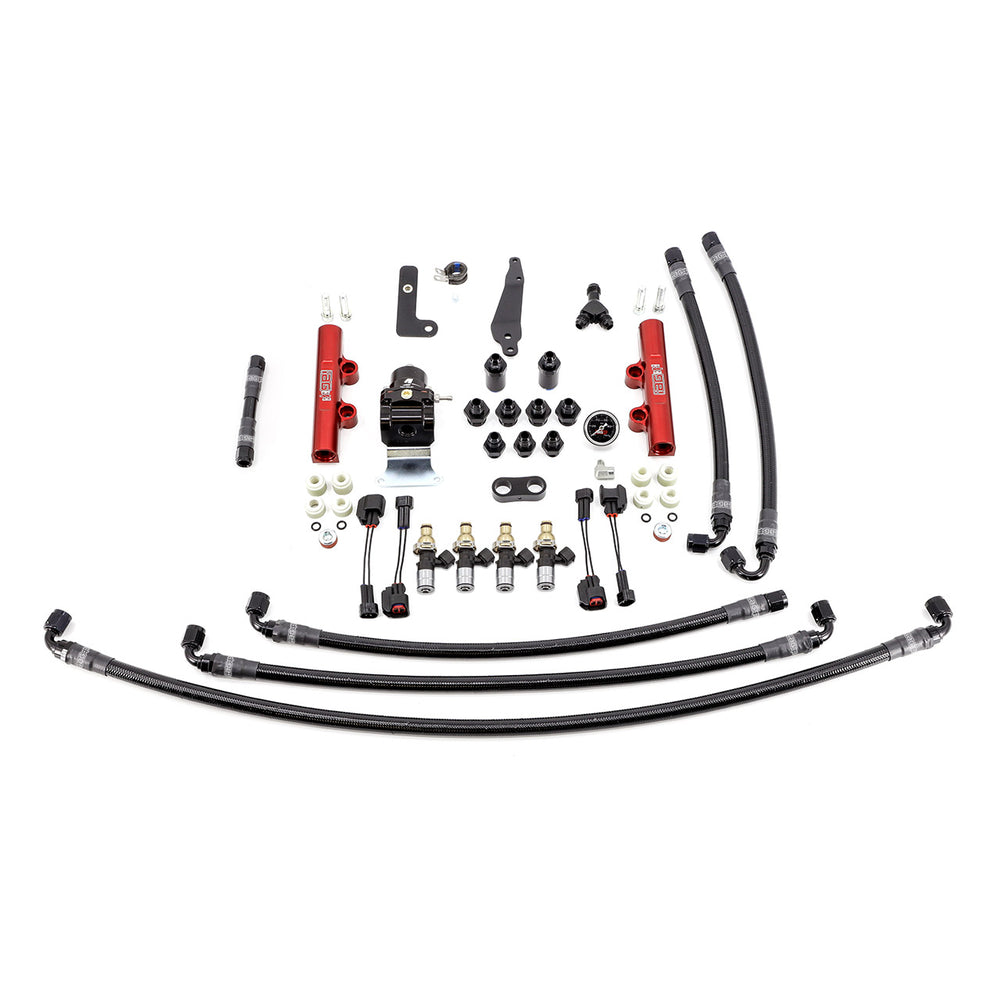 PTFE Fuel System Kit with Injectors, Lines, FPR, Fuel Rails (Red/2600cc) - IAG-AFD-2603.1RD