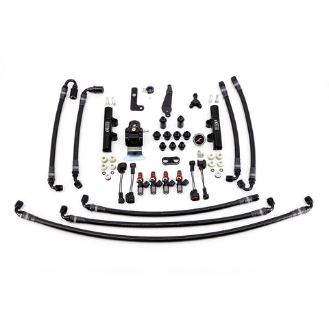 PTFE Flex Fuel System Kit w/ Injectors, Lines, FPR, Fuel Rails (Black/1050cc) - IAG-AFD-2610BK