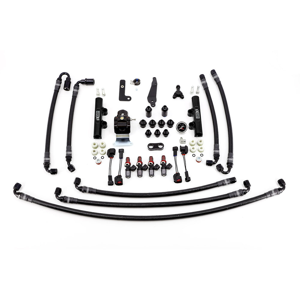 PTFE Flex Fuel System Kit with Injectors, Lines, FPR, Fuel Rails (Black/1300cc) - IAG-AFD-2611BK