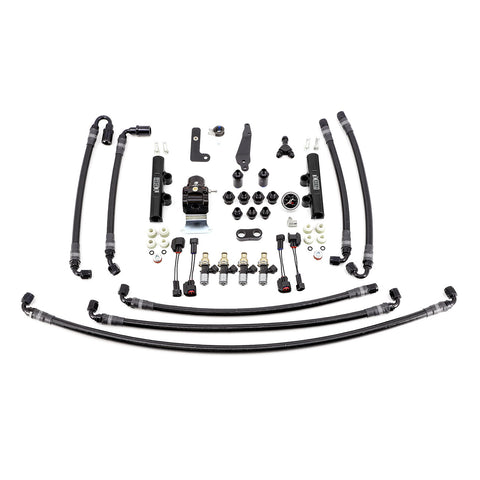 PTFE Flex Fuel System Kit with Injectors, Lines, FPR, Fuel Rails (Black/2600cc) - IAG-AFD-2613.1BK