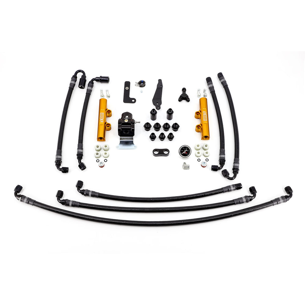 PTFE Flex Fuel System Kit with Lines, FPR and Fuel Rails - IAG-AFD-2614GD