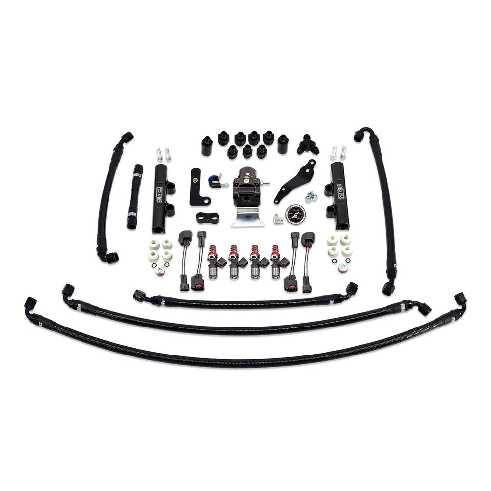 PTFE Fuel System Kit with Injectors, Lines, FPR, Fuel Rails (Black/1300cc) - IAG-AFD-2621BK