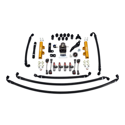 PTFE Fuel System Kit with Injectors, Lines, FPR, Fuel Rails (Gold/1700cc) - IAG-AFD-2622GD