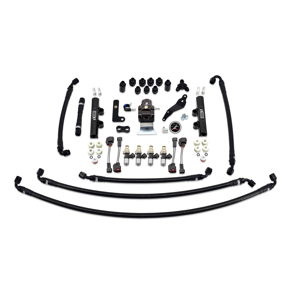 PTFE Fuel System Kit with Injectors, Lines, FPR, Fuel Rails (Black/2600cc) - IAG-AFD-2623.1BK