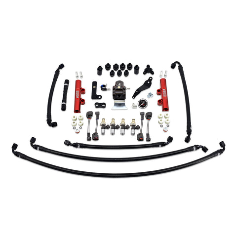 PTFE Fuel System Kit with Injectors, Lines, FPR, Fuel Rails (Red/2600cc) - IAG-AFD-2623.1RD