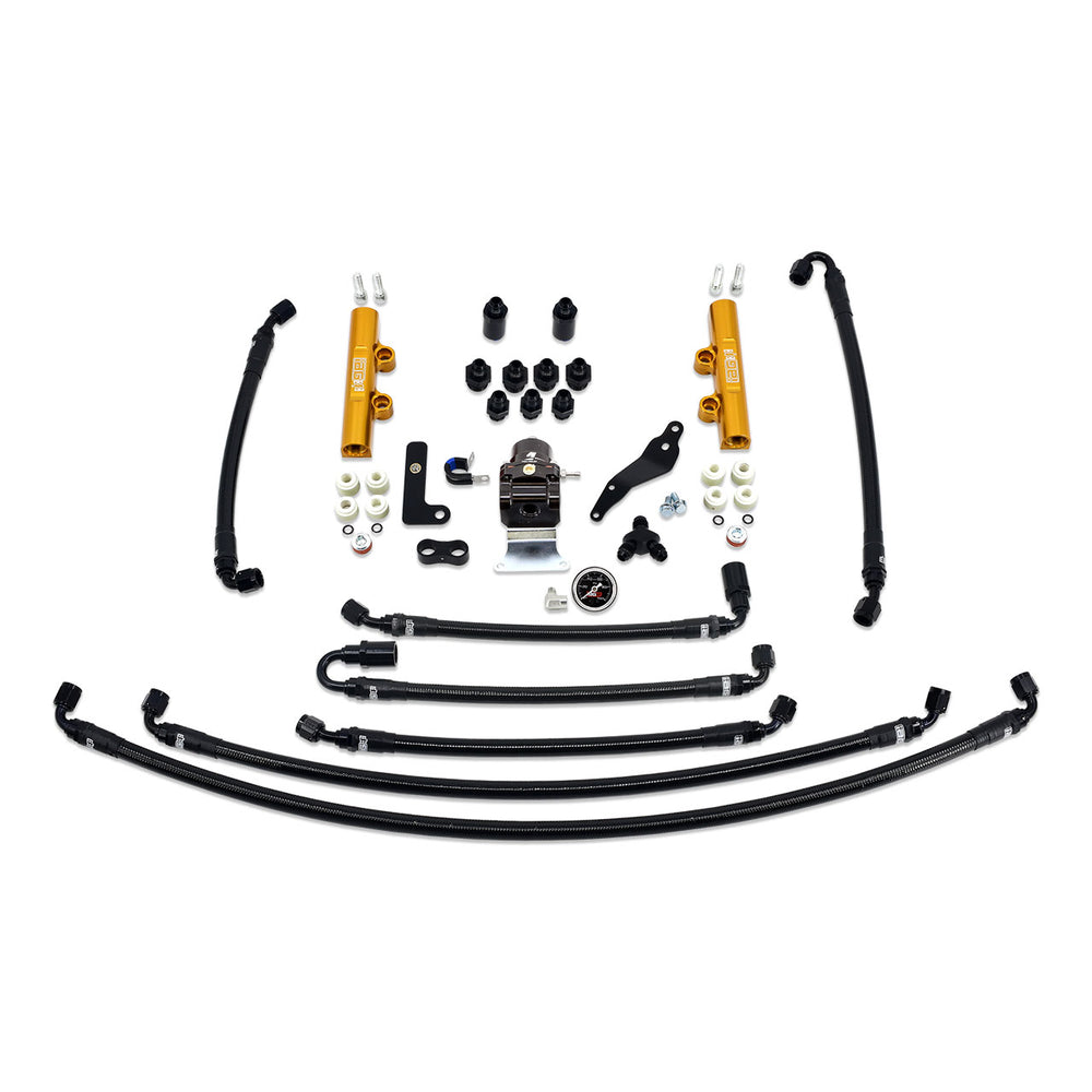 PTFE Flex Fuel System Kit with Lines, FPR, Fuel Rails - IAG-AFD-2634GD