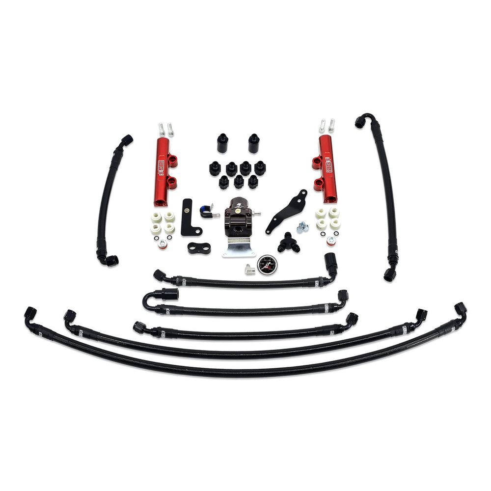 PTFE Flex Fuel System Kit with Lines, FPR, Fuel Rails - IAG-AFD-2634RD