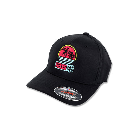 Miami Logo Embroidered Flexfit Cap - Black - Size S/M. - IAG-APP-2064SM