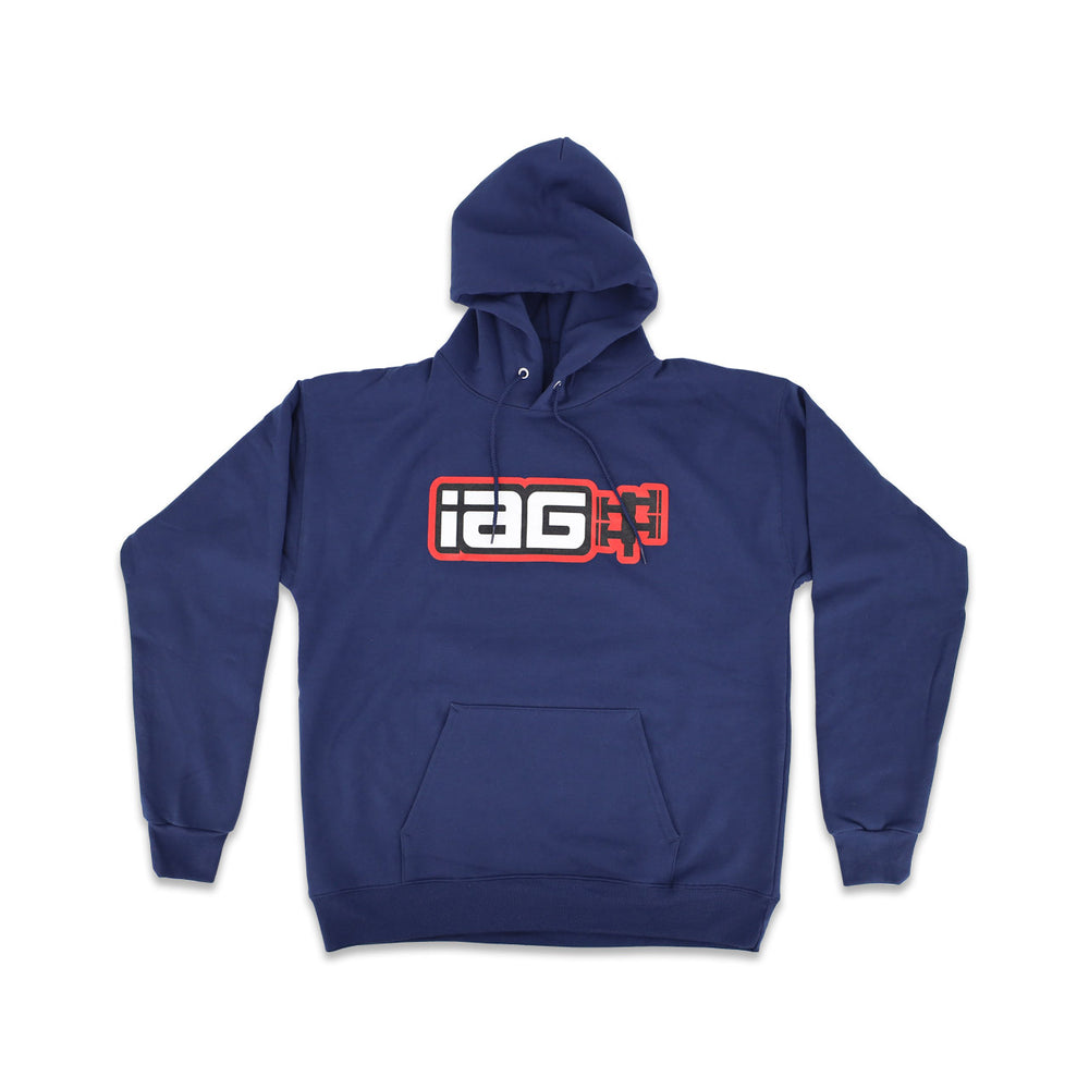 Men's Navy Boxer Logo Hoodie. - IAG-APP-2081L